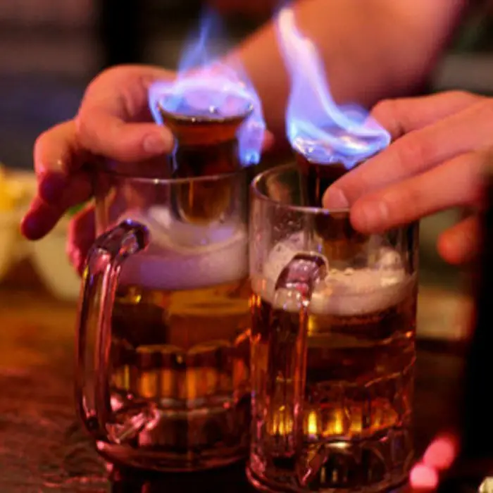 Flaming Dr. Pepper (Alcoholic Shot Collins Glass)